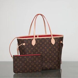 🔥Louis Vuitton NEVERFULL MM Monogram Cherry with Pouch